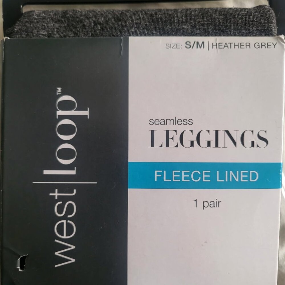 NWT West Loop Heather Grey Fleece Lined Seamless Leggings Women's Size S/M